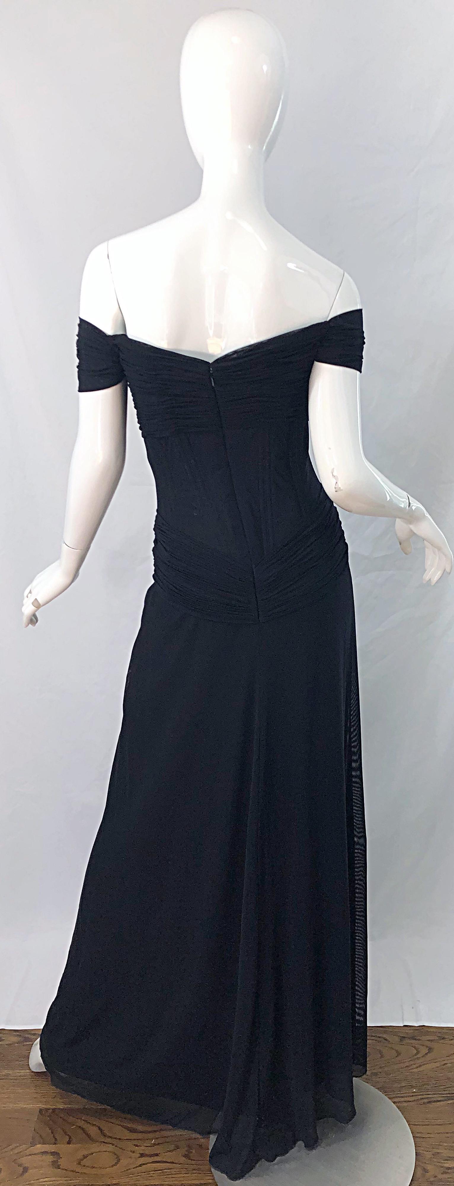 Julia Roberts Pretty Woman Vintage Vicky Tiel Couture Sz 12 Black 1980s Gown 8