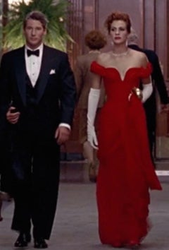 Julia Roberts Pretty Woman Vintage Vicky Tiel Couture Sz 12 Nero 1980s Gown