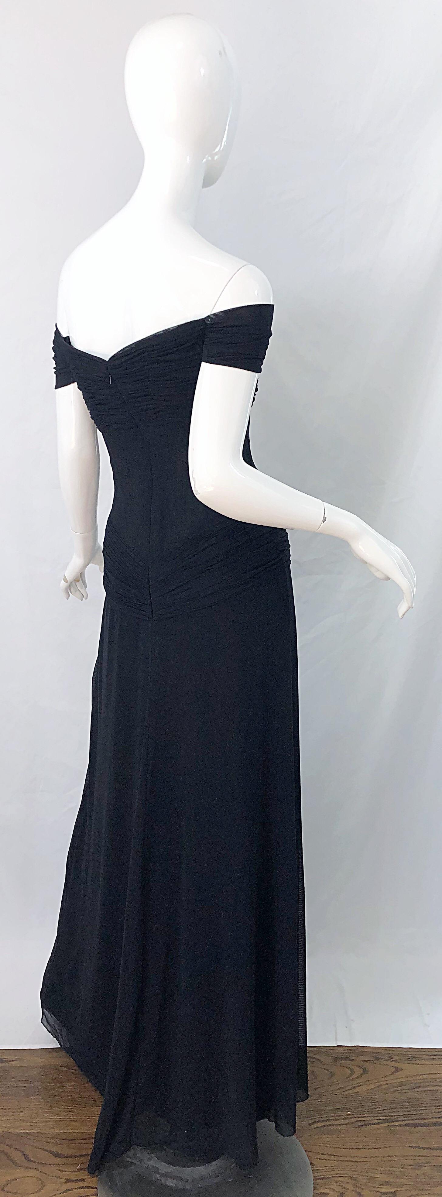 Julia Roberts Pretty Woman Vintage Vicky Tiel Couture Sz 12 Black 1980s Gown In Excellent Condition In San Diego, CA