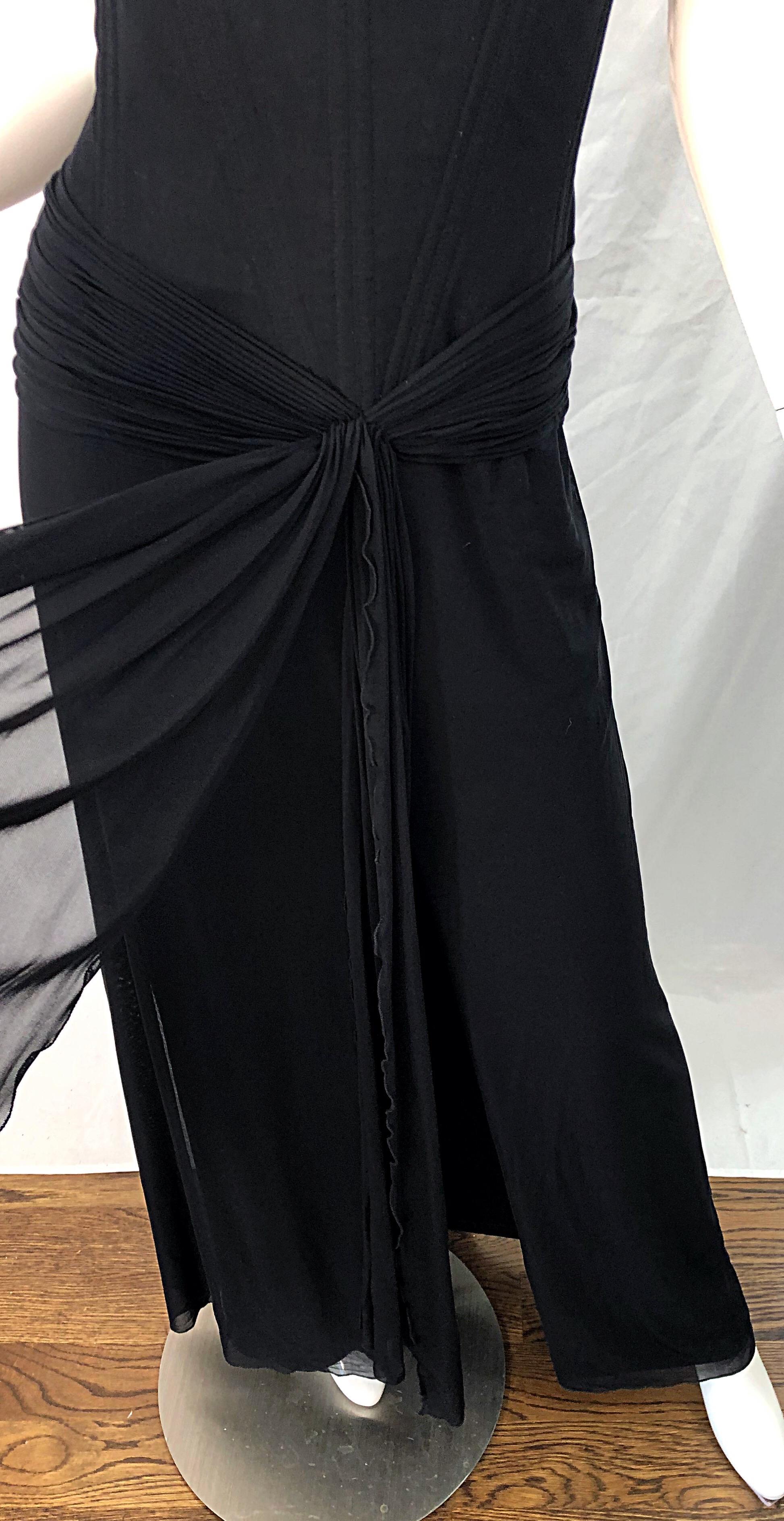 Women's Julia Roberts Pretty Woman Vintage Vicky Tiel Couture Sz 12 Black 1980s Gown