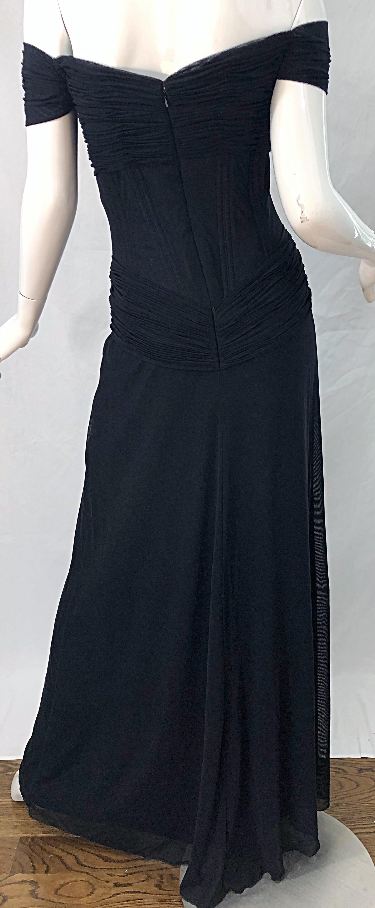 Julia Roberts Pretty Woman Vintage Vicky Tiel Couture Sz 12 Black 1980s Gown 1