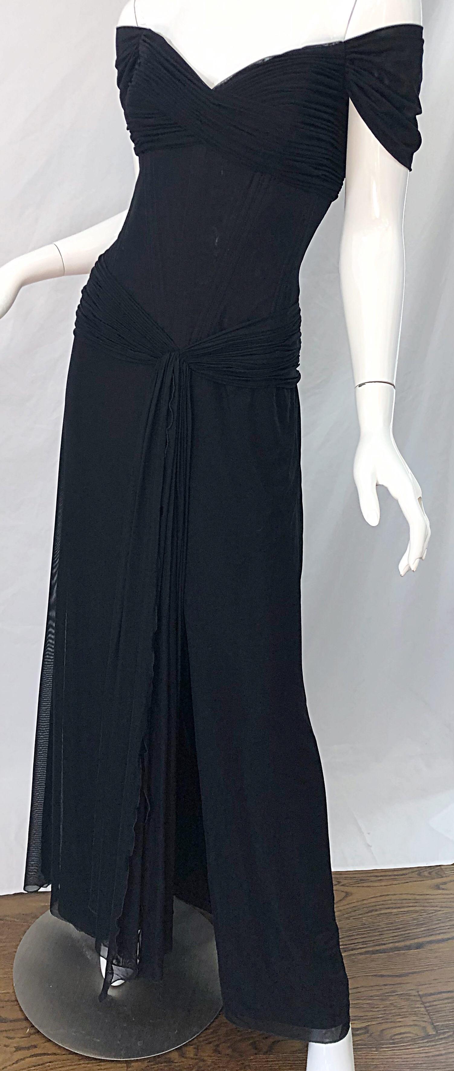 Julia Roberts Pretty Woman Vintage Vicky Tiel Couture Sz 12 Black 1980s Gown 2