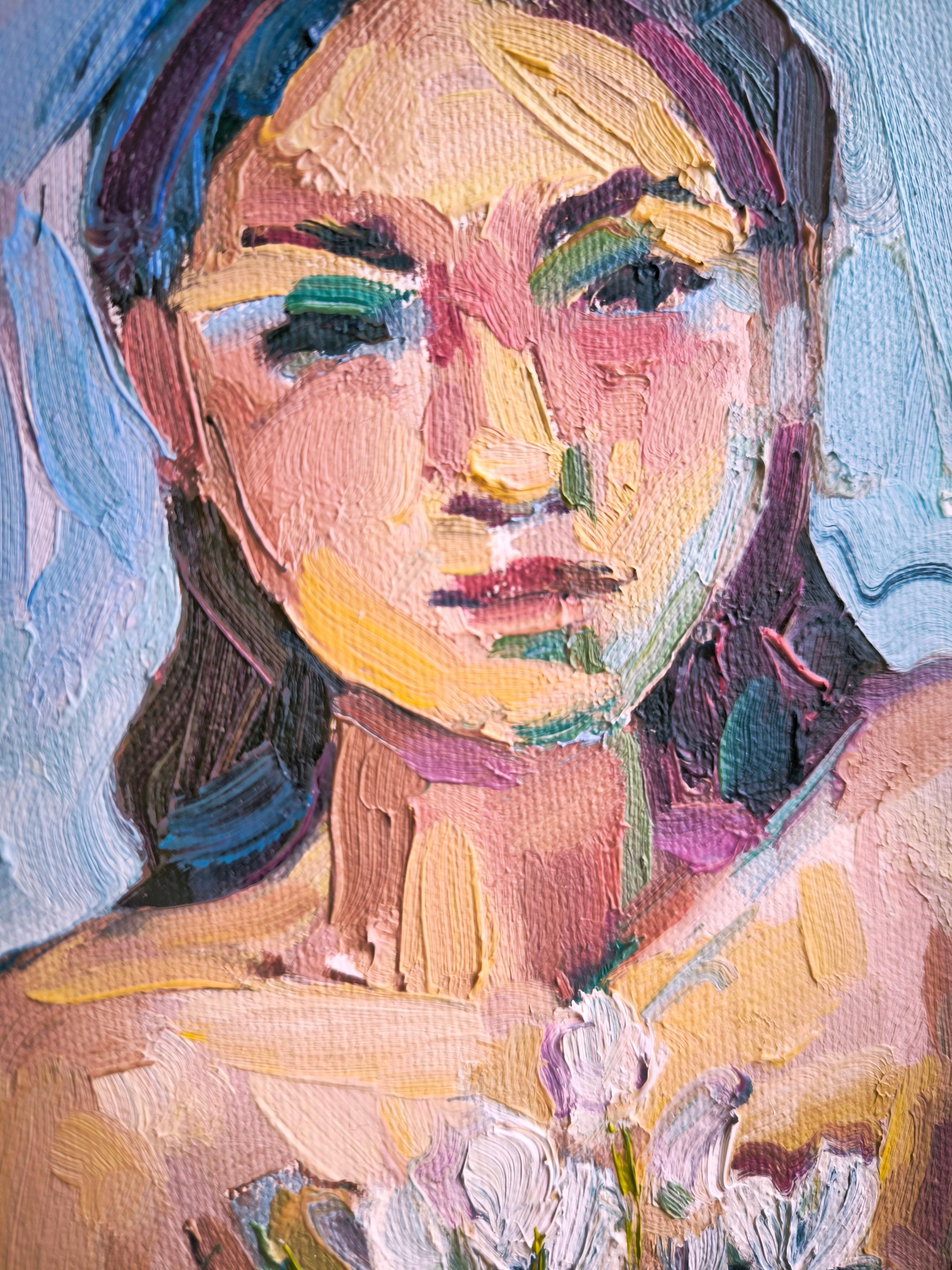 Bellezza fugace - Figurative Painting Grigio di Julia Ruf