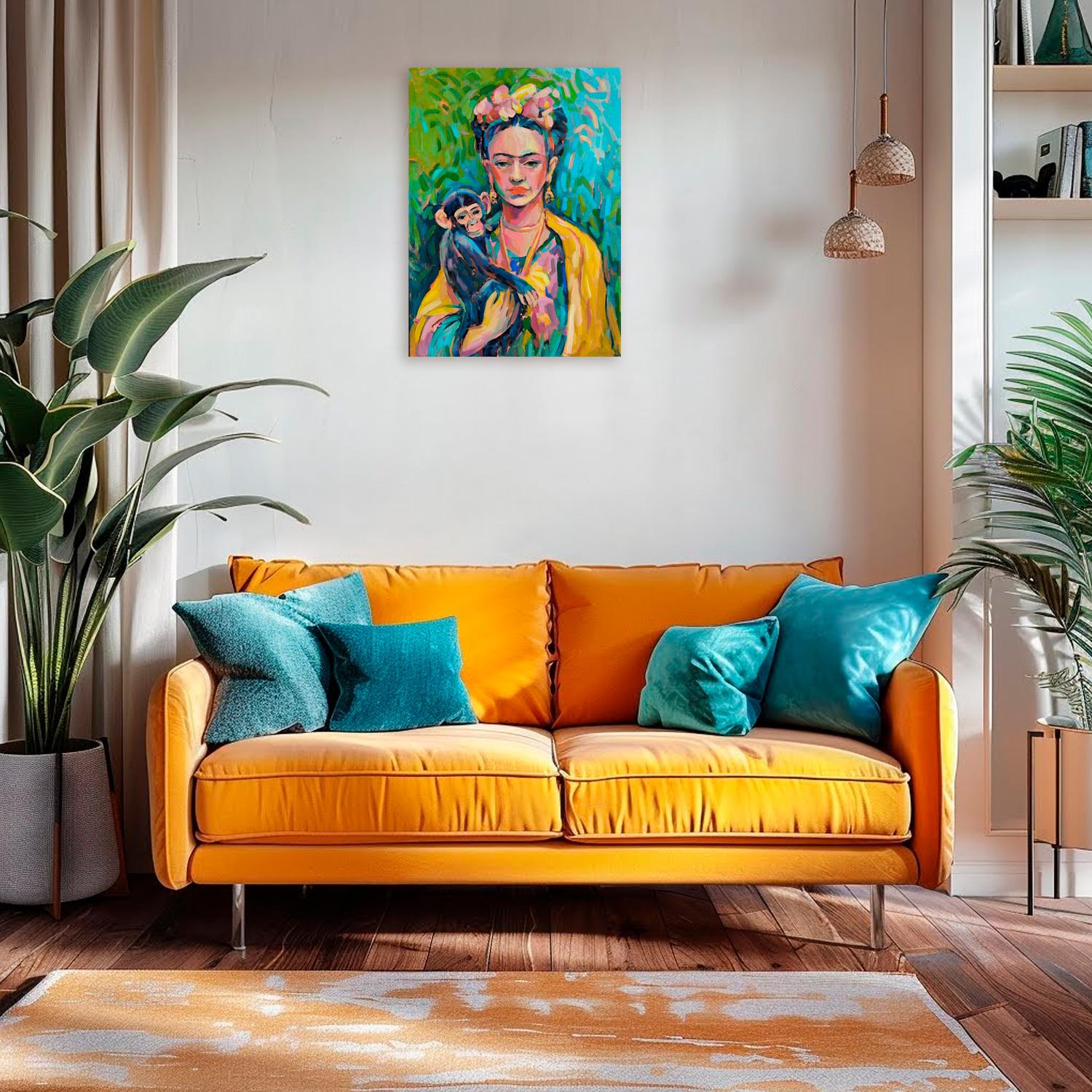 Frida Kahlo (Grau), Portrait Painting, von Julia Ruf