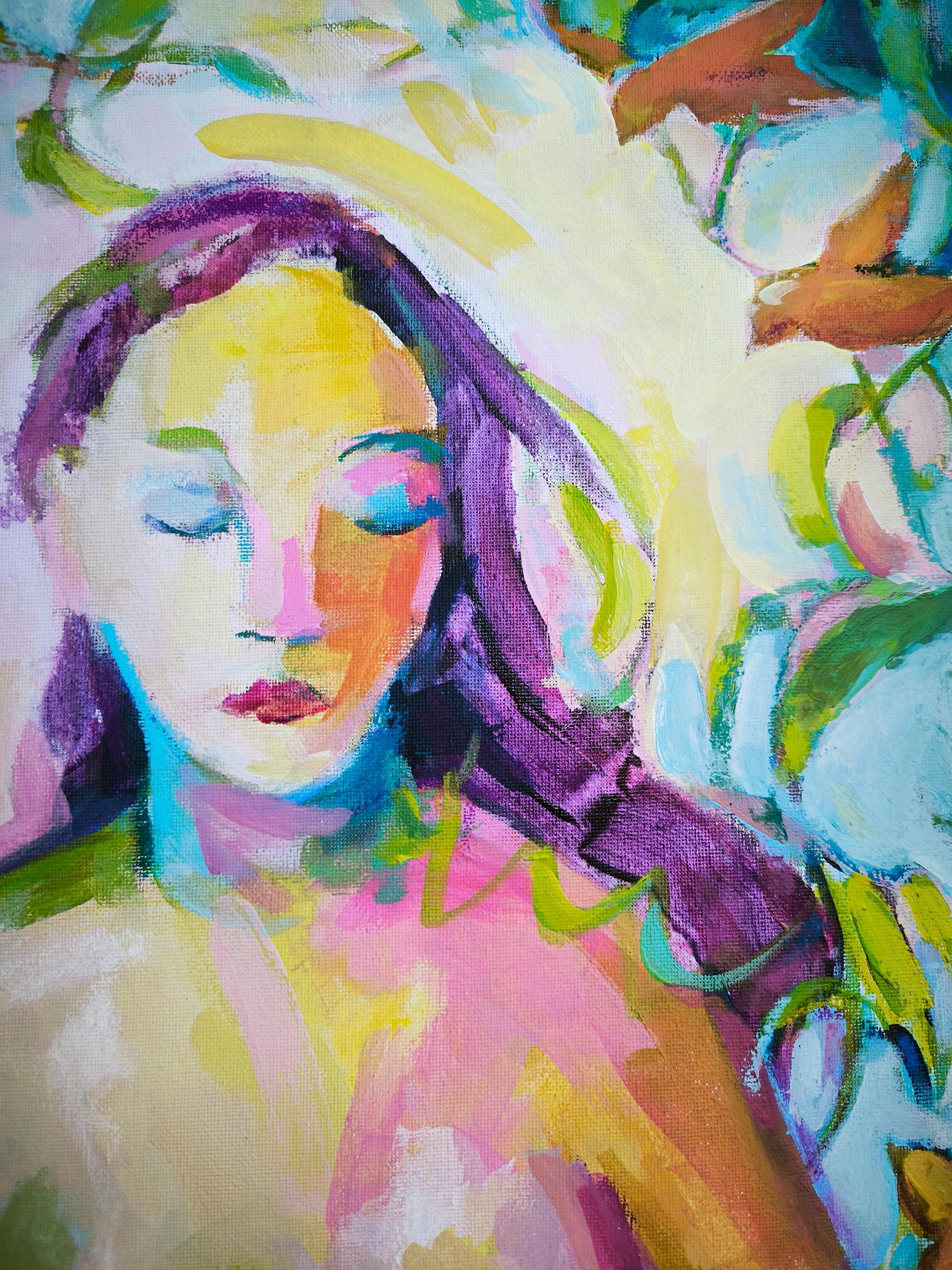 Painting of a young woman — “The Sky Within” For Sale 6