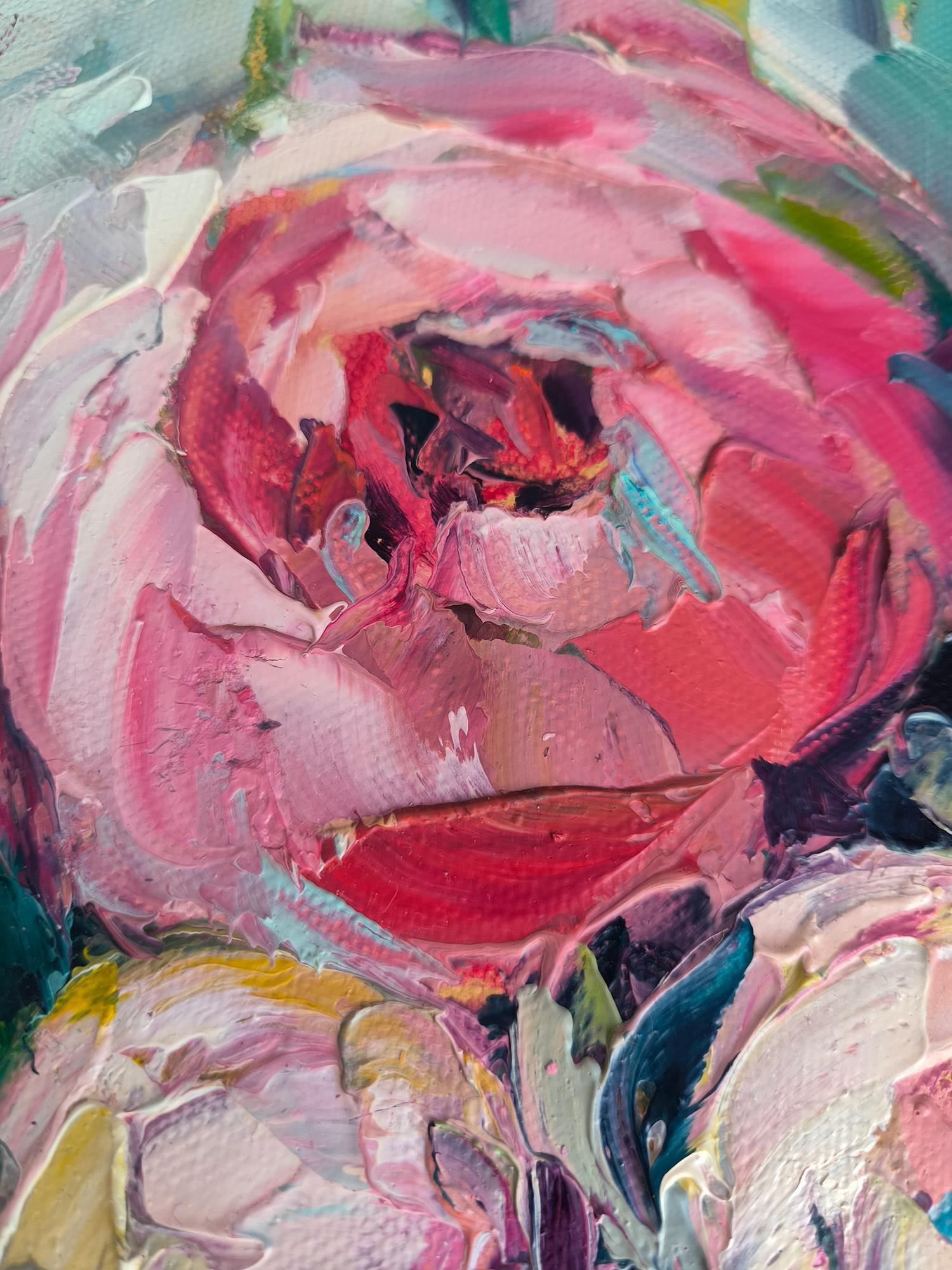 Peonie. Quadro originale floreale - Interior Painting Marrone di Julia Ruf