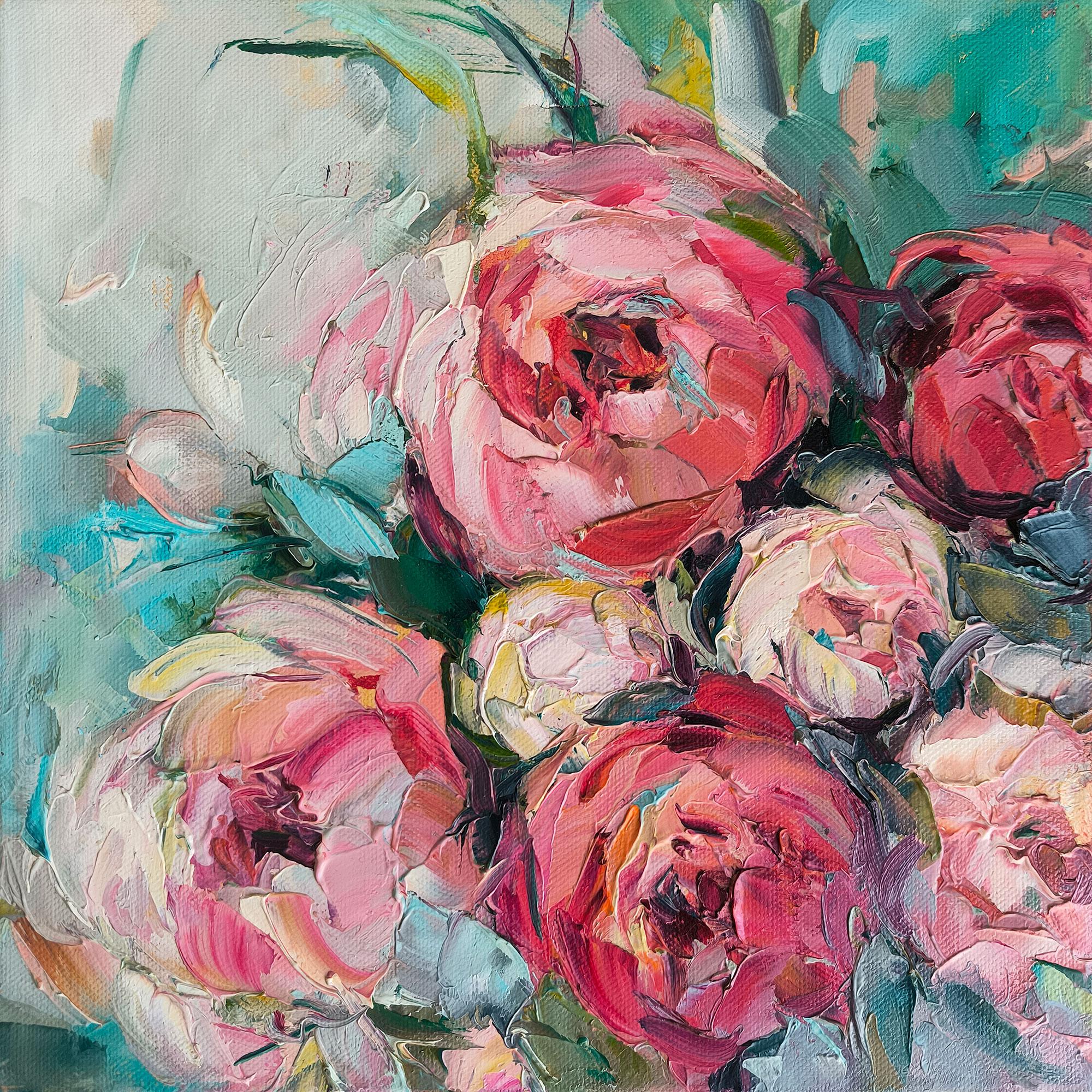 Interior Painting di Julia Ruf - Peonie. Quadro originale floreale