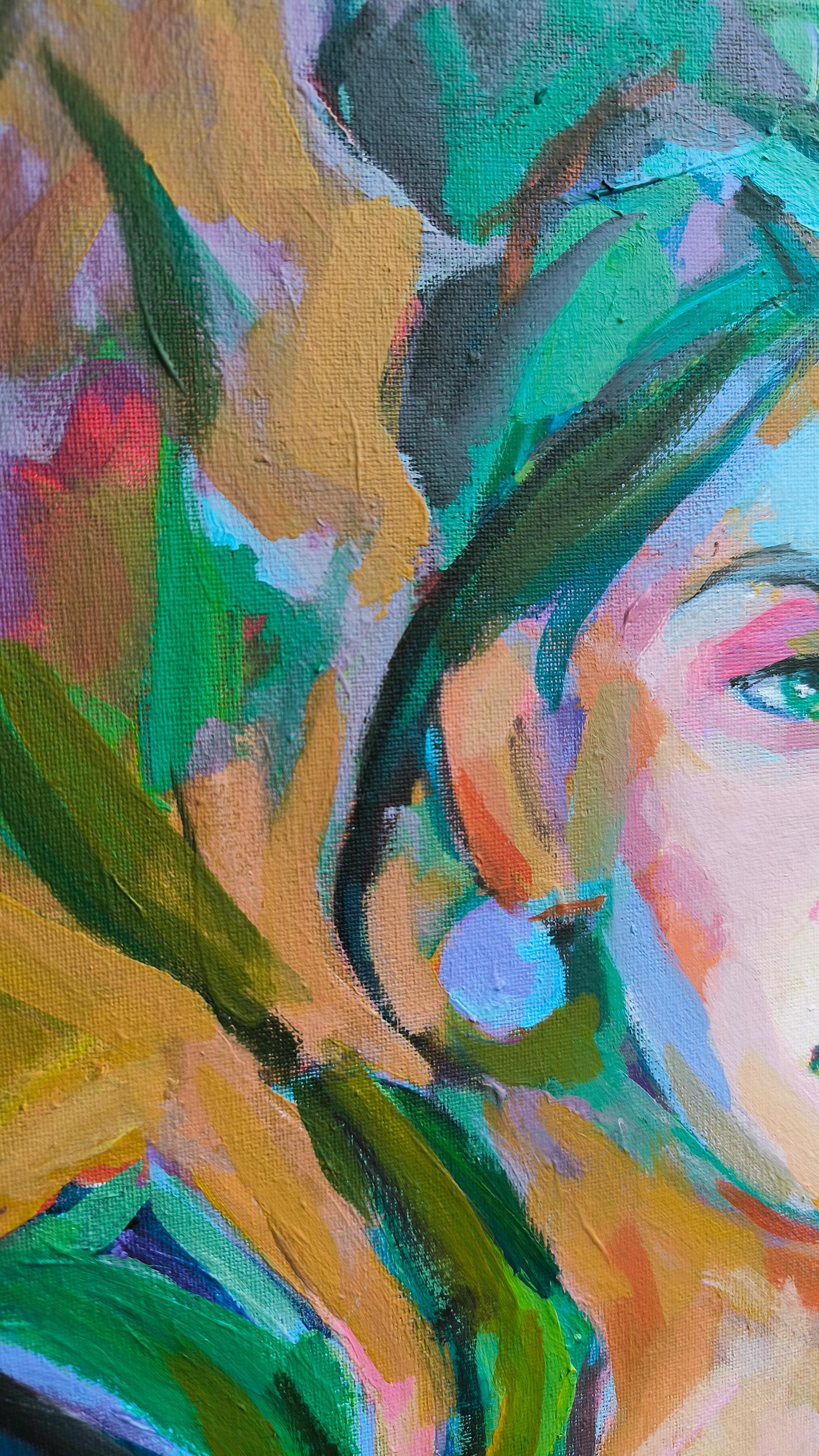 Porträt eines Mädchens Iiris (Moderne), Painting, von Julia Ruf