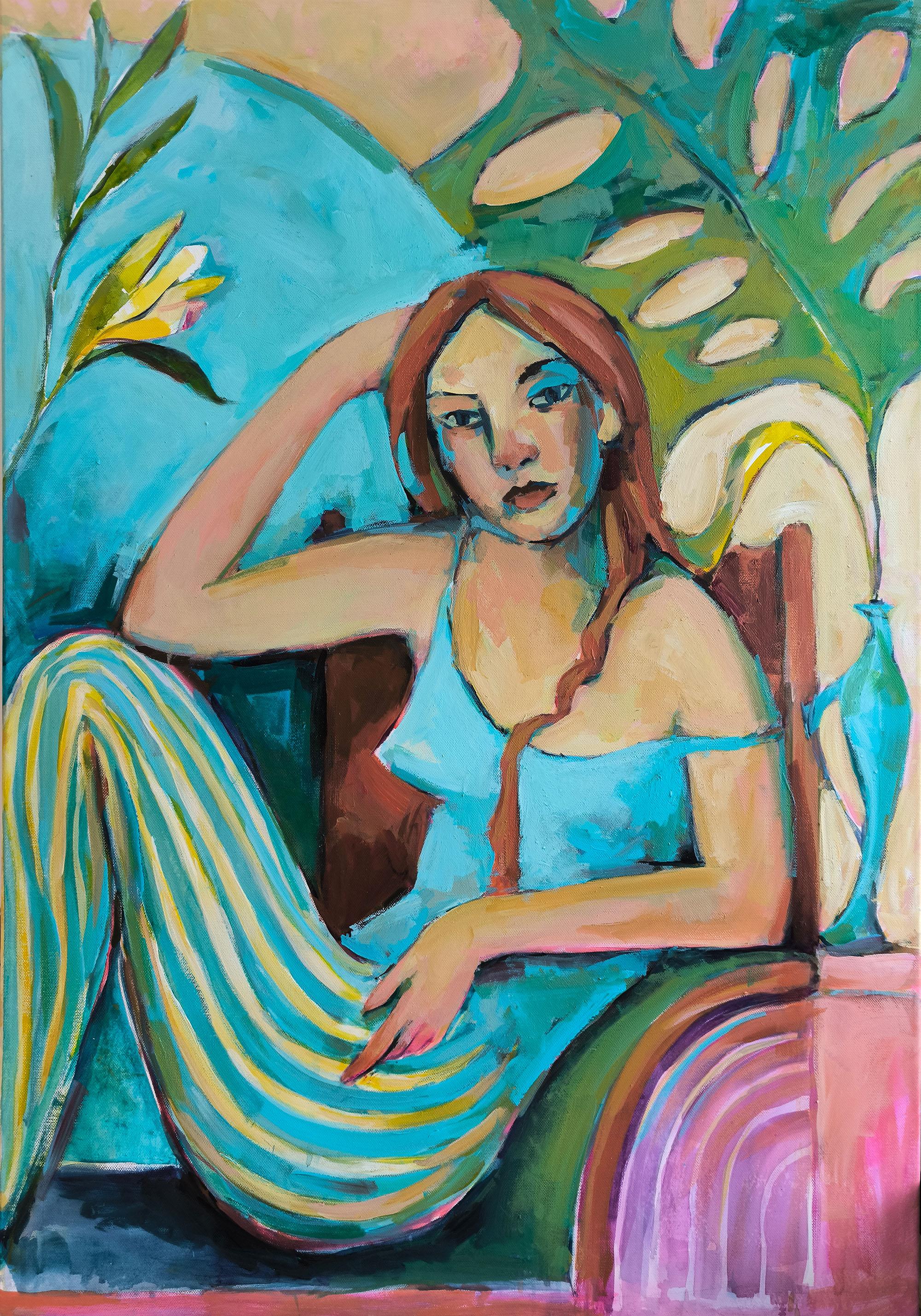 Julia Ruf Figurative Painting – Heimliche Sehnsüchte