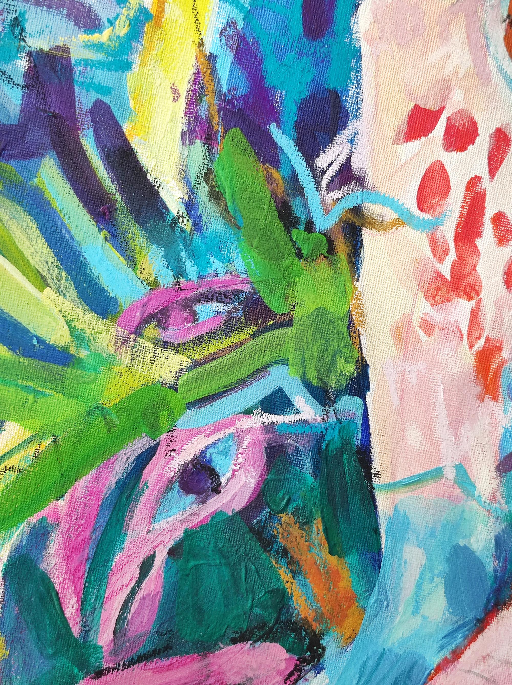 Dieses emotionsgeladene Gemälde zeigt die stille Präsenz eines geliebten Hundes an der Seite einer Frau und fängt einen Moment der Stille, des Vertrauens und der unausgesprochenen Verbindung ein.
Die Arbeit spiegelt die tiefe, treue Verbundenheit