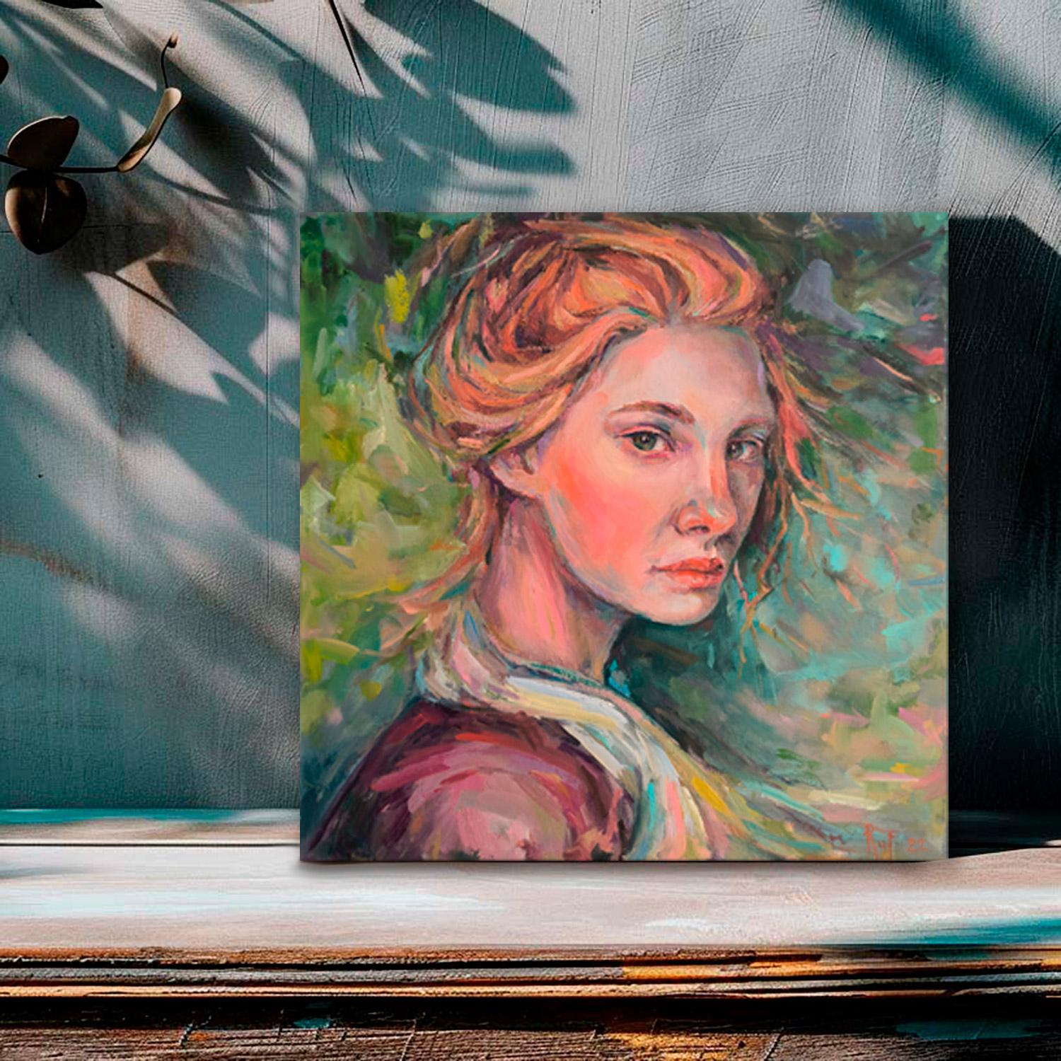 Ritratto di donna. Sussurro di primavera - Painting di Julia Ruf