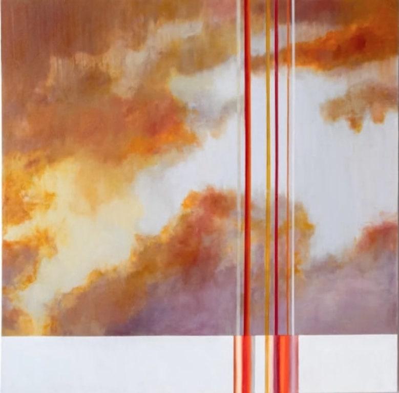 Julia San Roman Abstract Painting - Abstract Celestial Oil Painting, "Light Episode 1247"