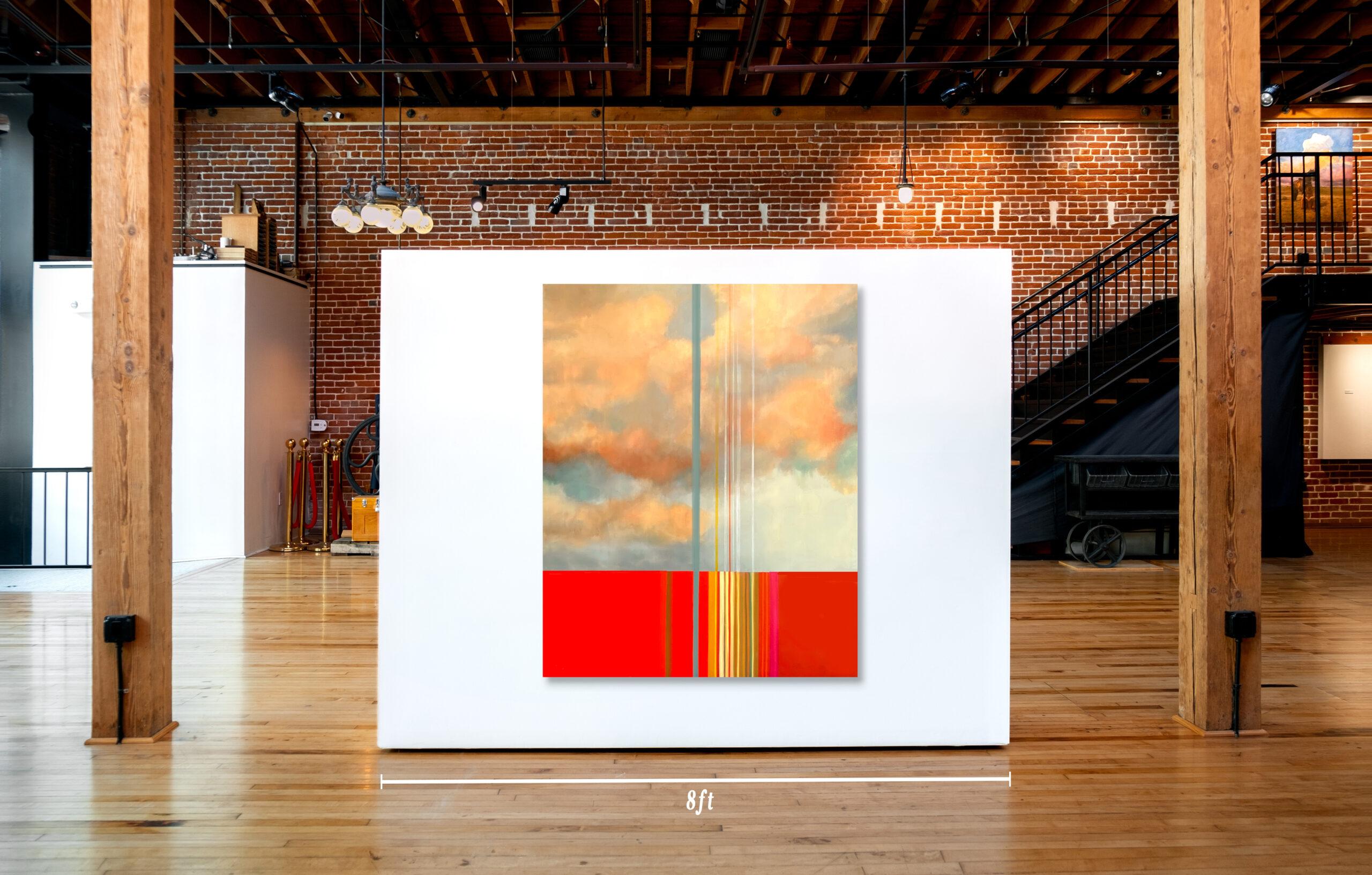 Pittura ad olio astratta celeste, 