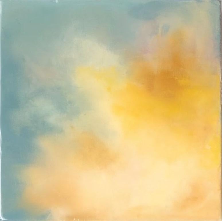 Julia San Roman Abstract Painting - Abstract Oil and Resin Painting, "Radiance. d"