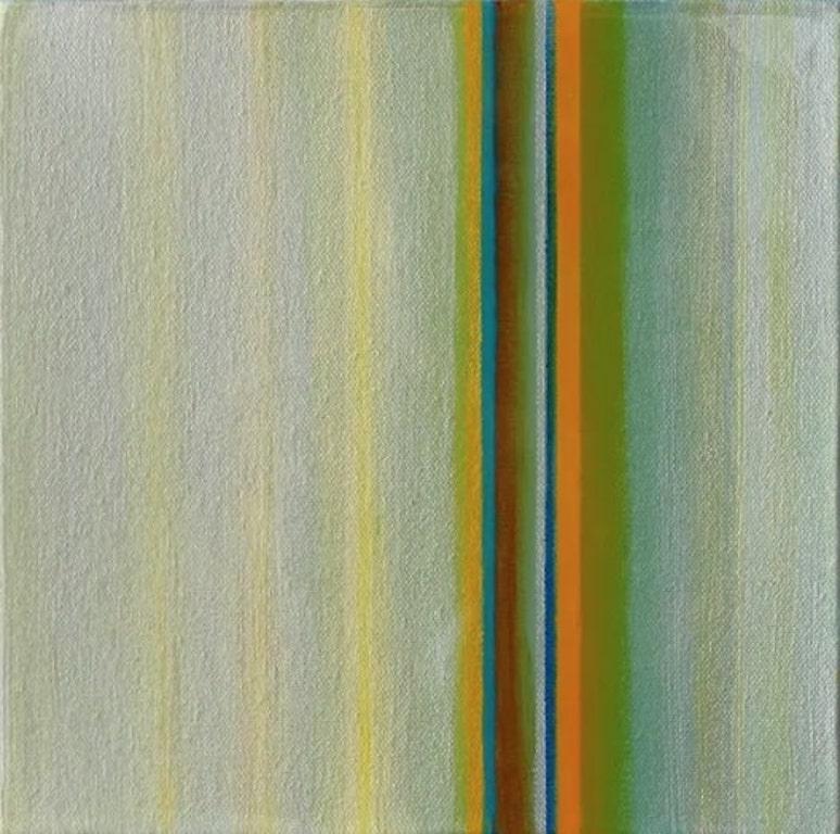 Julia San Roman Abstract Painting – Abstraktes Öl- und Harzgemälde, „Radiance E.“