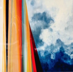 Colorful Oil and Resin Abstract Painting, "Forclose...Hope Not?"