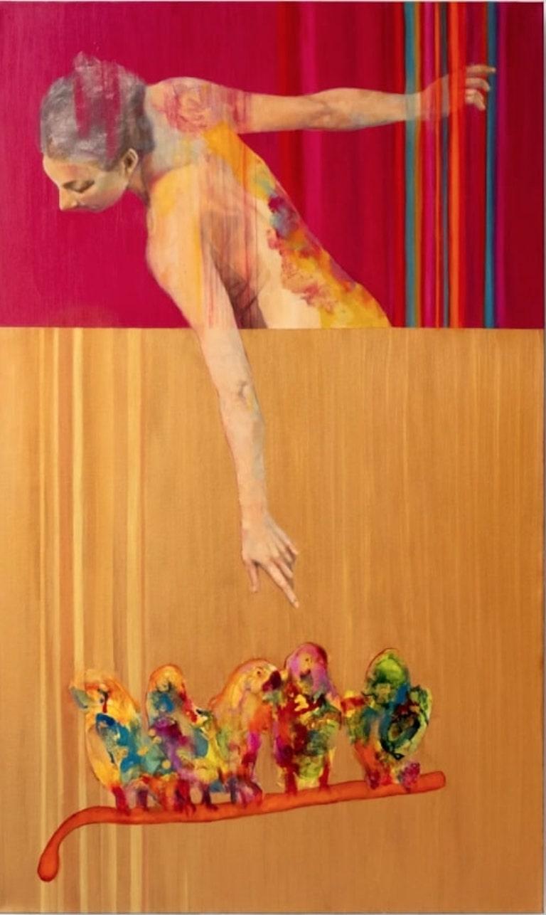 Peinture à l'huile surréaliste figurative, "Dile Que No"
