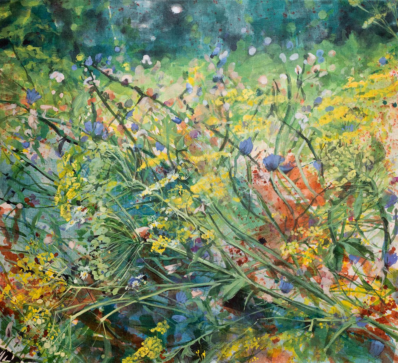 JULIA SCHWADRON MARIANELLI Landscape Painting - Weed Impunity