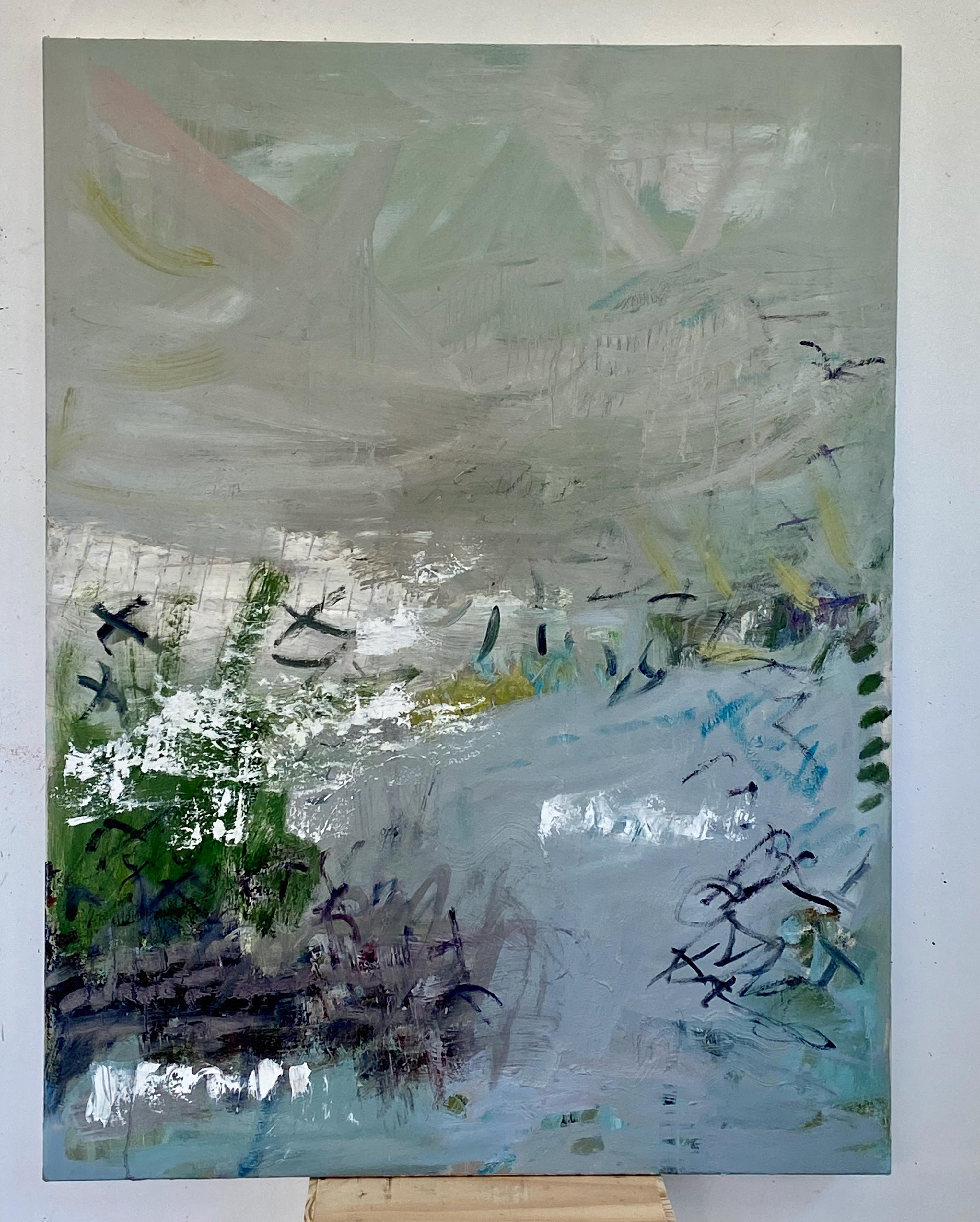 X's and O's - Abstract Painting by Julia Schwartz