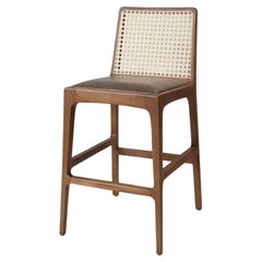 Sgabello "Julia" in Wood Wood e tessuto a mano personalizzato