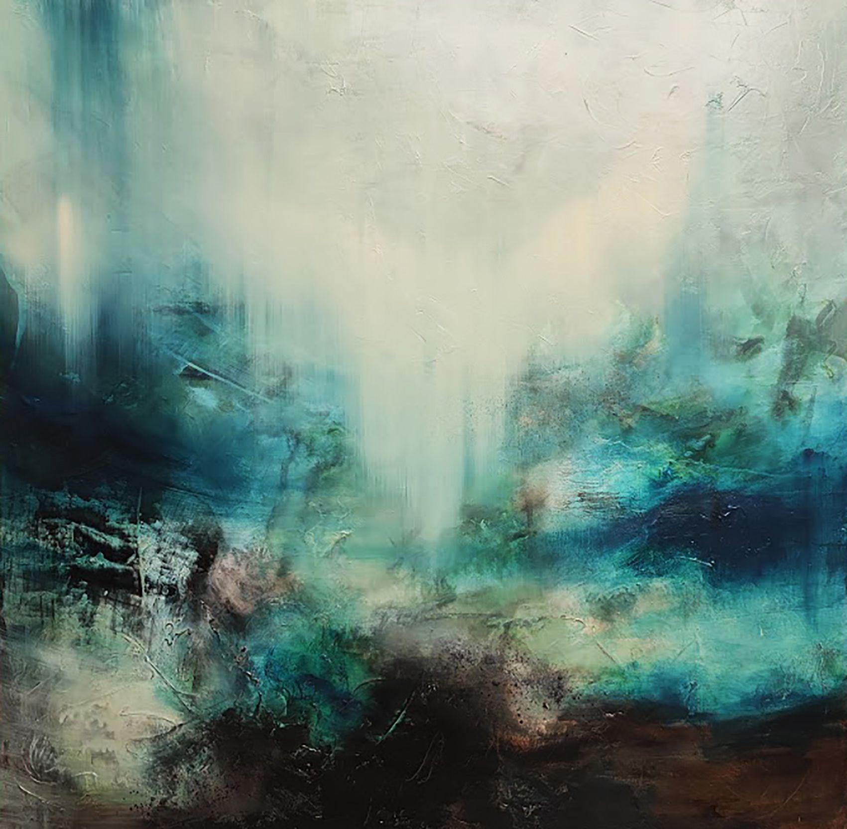 Julia Swaby Abstract Painting - Blue Valley, Painting, Oil on Canvas