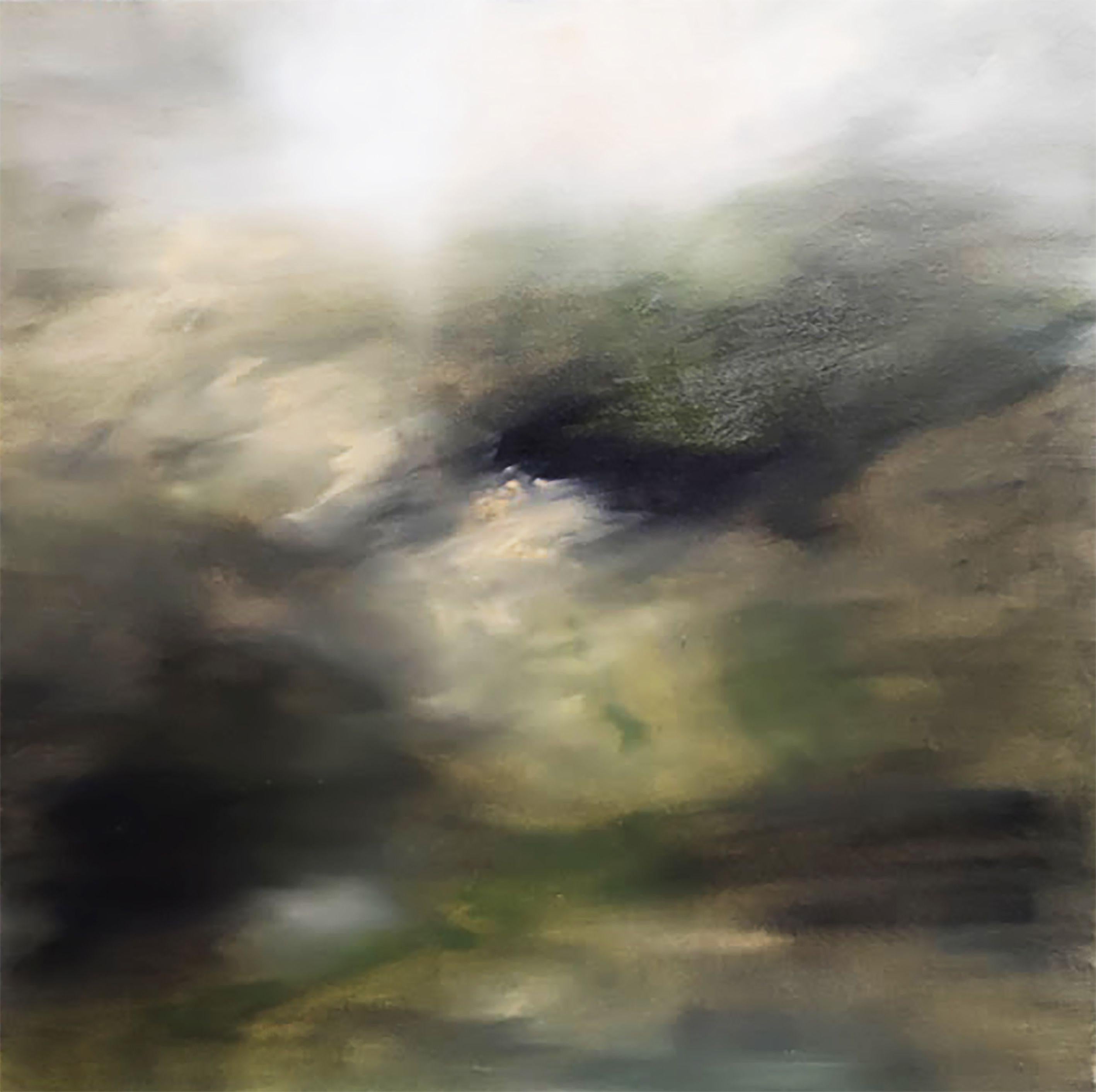 Hillside toscan, peinture sur toile - Painting de Julia Swaby