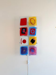Julia Treutiger per IKEA, lampada da parete “Gyllen”, vetro policromo, Svezia, anni ’90