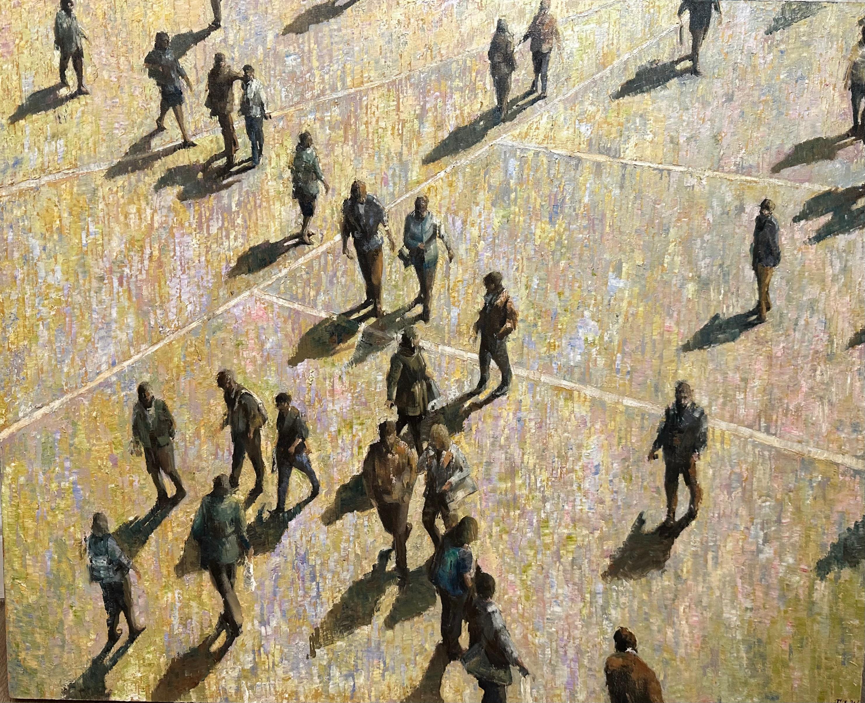 Julia Whitehead Figurative Painting - 4 O’clock Meeting