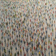 Bright White - contemporary figurative landscape white people oil painting