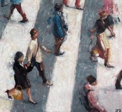 City Crossing - Crowds City Oil Painting Street Cityscapes People Figures