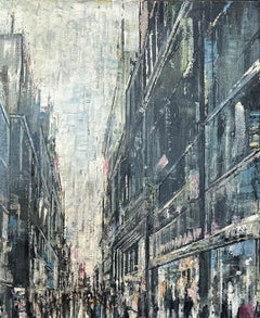 Vivre en ville - Foules Ville Peinture à l'huile Rue Paysages urbains Personnes Figures