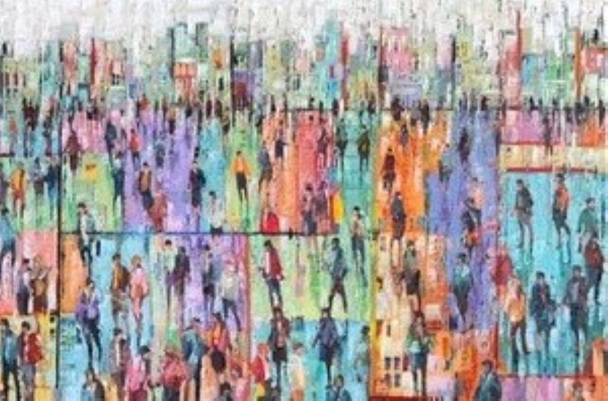 City Mini Break - Crowds City Oil Painting Street Cityscapes People Figures  For Sale 3