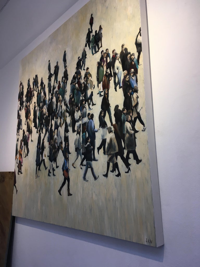 Julia Whitehead Congestion naturalistic white figurative crowd