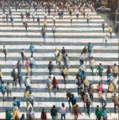 Crowd Crossing - Crowds City, Ölgemälde, Straßen- und Stadtlandschaften, Menschenfiguren
