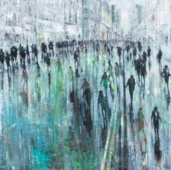 Ghost Town - Crowds City Painting Street Views Cityscapes People Figures 