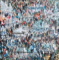 London Parade - Crowds City Oil Painting Street Cityscapes People Figures 