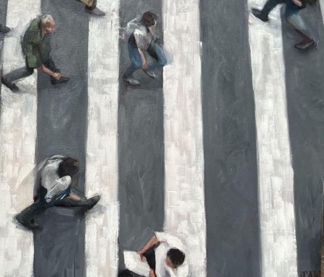 Motion Sense - Crowds City Oil Painting Street Cityscapes People Figures 2