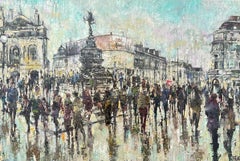 Piccadilly People - Crowds City Oil Painting Street Cityscapes People Figures