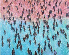 Places To Go - Crowds City Oil Painting Street Cityscapes People Figures