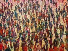 Spettro - Folla di città Pittura ad olio Street Cityscapes Persone Figure