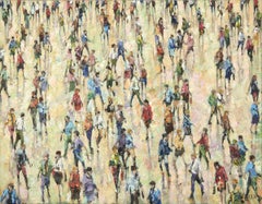 Summertime - Crowds City Oil Painting Street Cityscapes People Figures 
