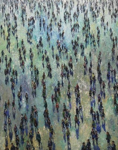 Time & Place - Figurative Painting, People Inhabiting Open Space: Oil on Canvas