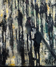 Window Shopping - Crowds City Oil Painting Street Cityscapes People Figures