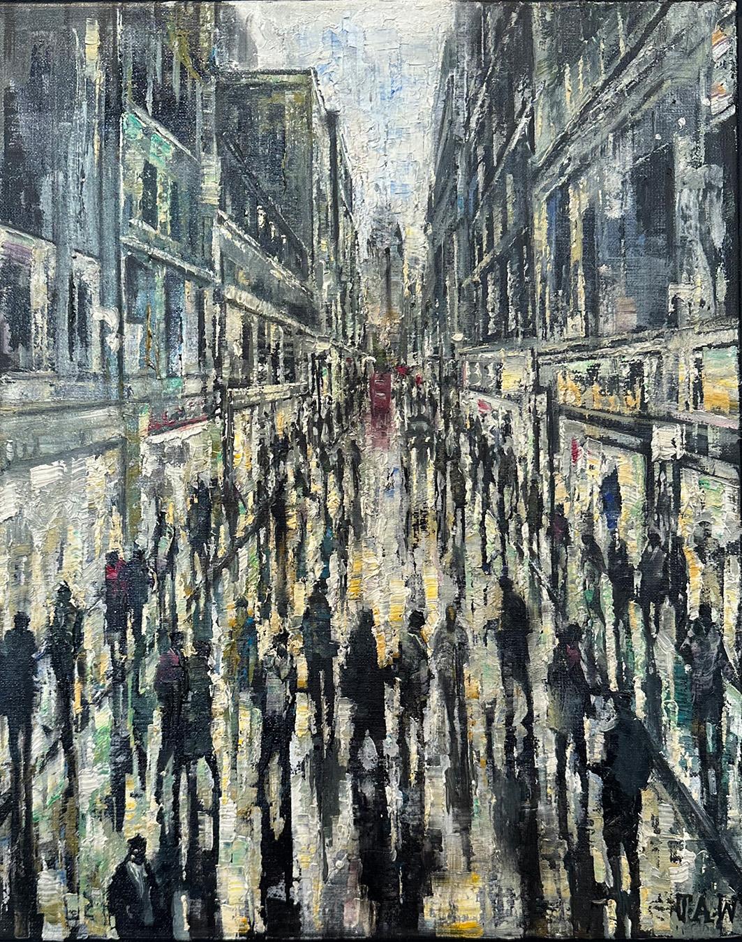 Window Shopping - Crowds City Oil Painting Street Cityscapes People Figures