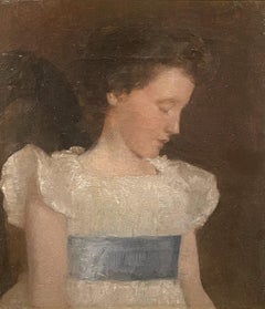 "Studio di una ragazza" Julian Alden Weir, Studio di pittura impressionista americana