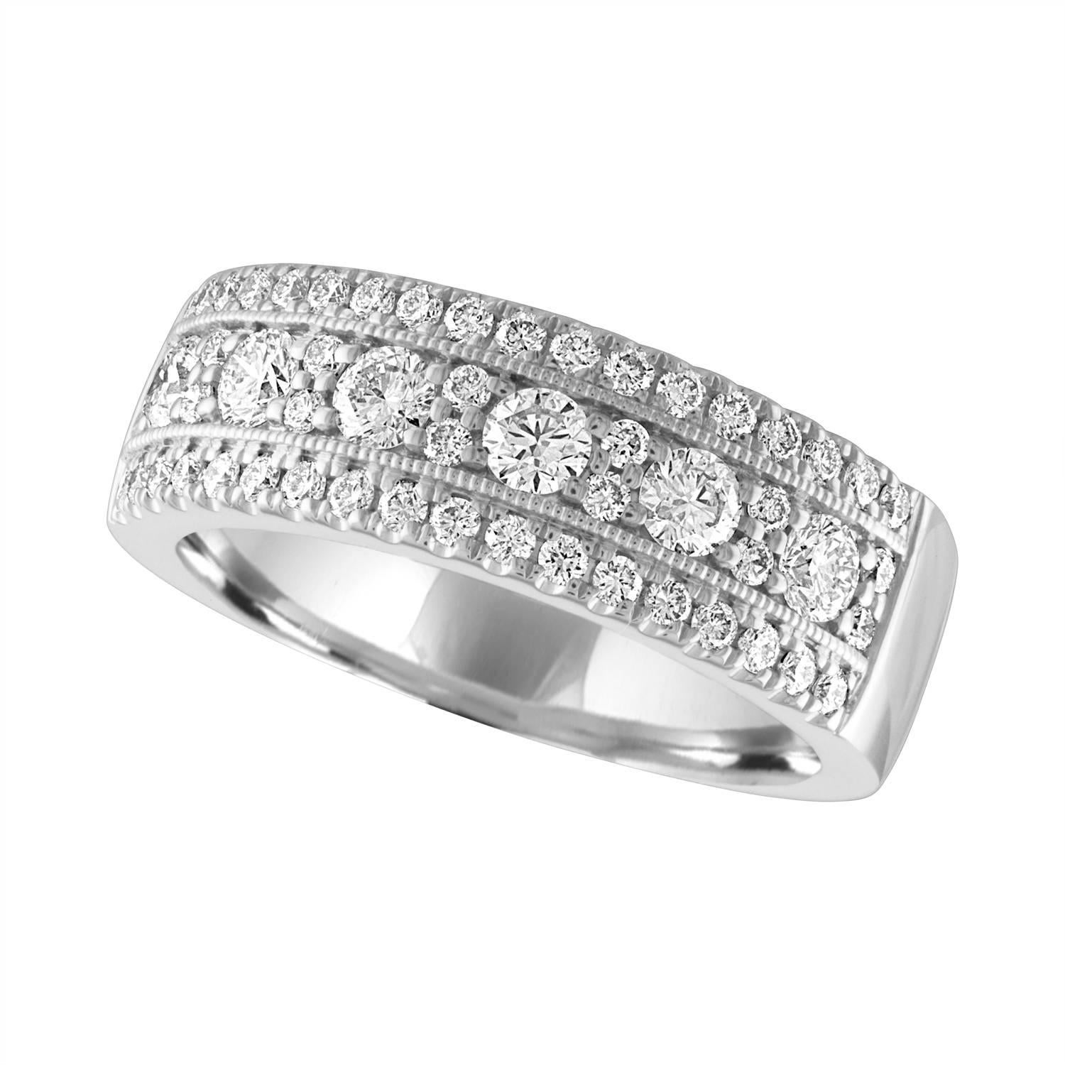 Julian B Designs Diamond 14 Karat White Gold Band Ring For Sale