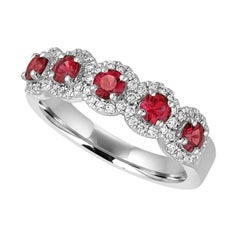 Julian B Designs Ruby and Diamond 14 Karat White Gold Band Ring