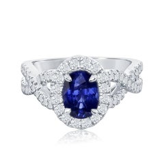 Julian B Designs Sapphire and Diamond 14 Karat White Gold Ring
