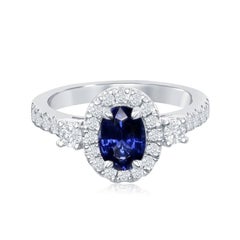 Julian B Designs Sapphire and Diamond 14 Karat White Gold Ring