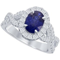 Julian B Designs Sapphire and Diamond 14 Karat White Gold Ring